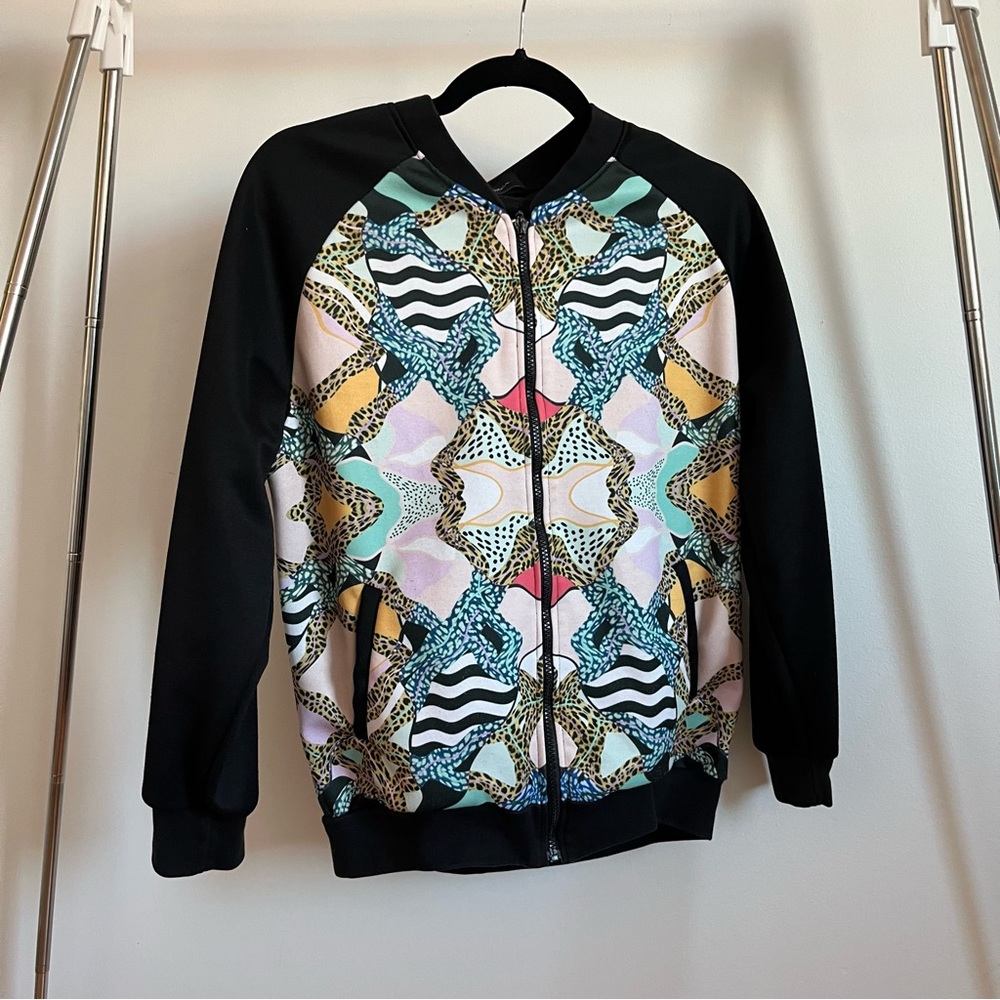 Multi color zip up sweatshirt